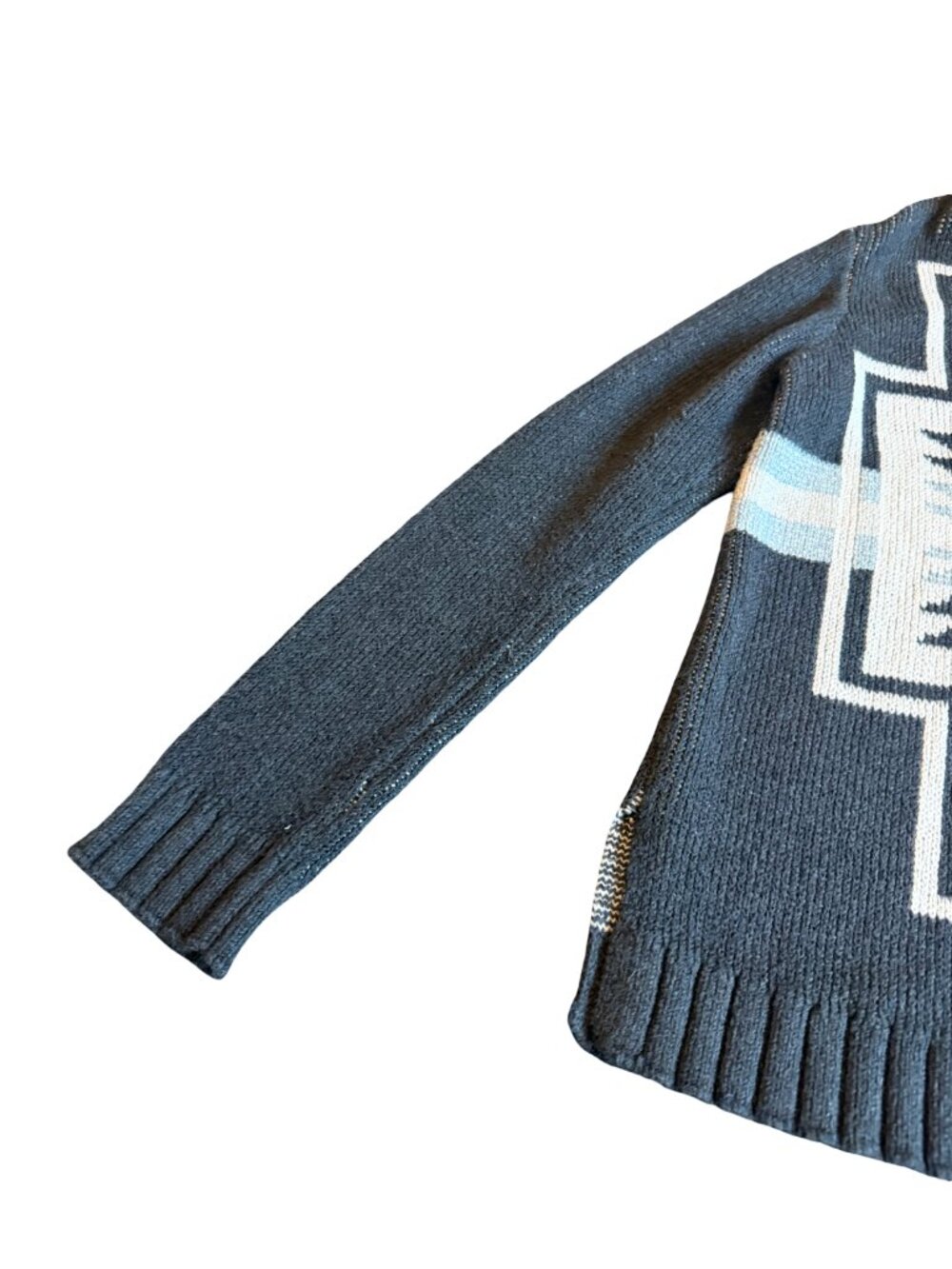 Pendleton Harding Aztec Hoodie Sweater Cotton Blend Knit Stretch Size Small - Picture 5 of 14